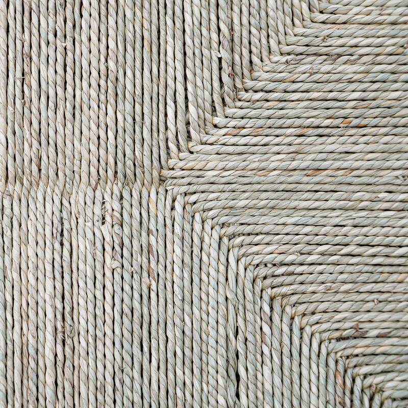 M4HSolid Acacia Wood Bench with Handwoven Natural Seagrass Seat