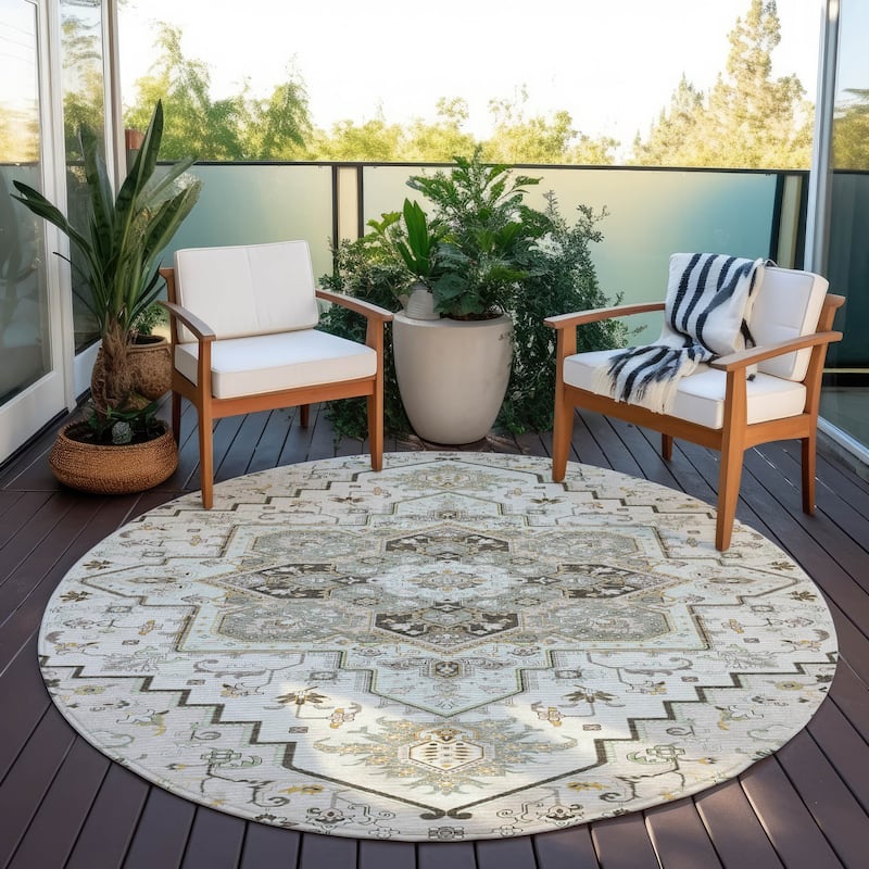 Machine Washable Indoor/ Outdoor Persian Traditional Chantille Rug