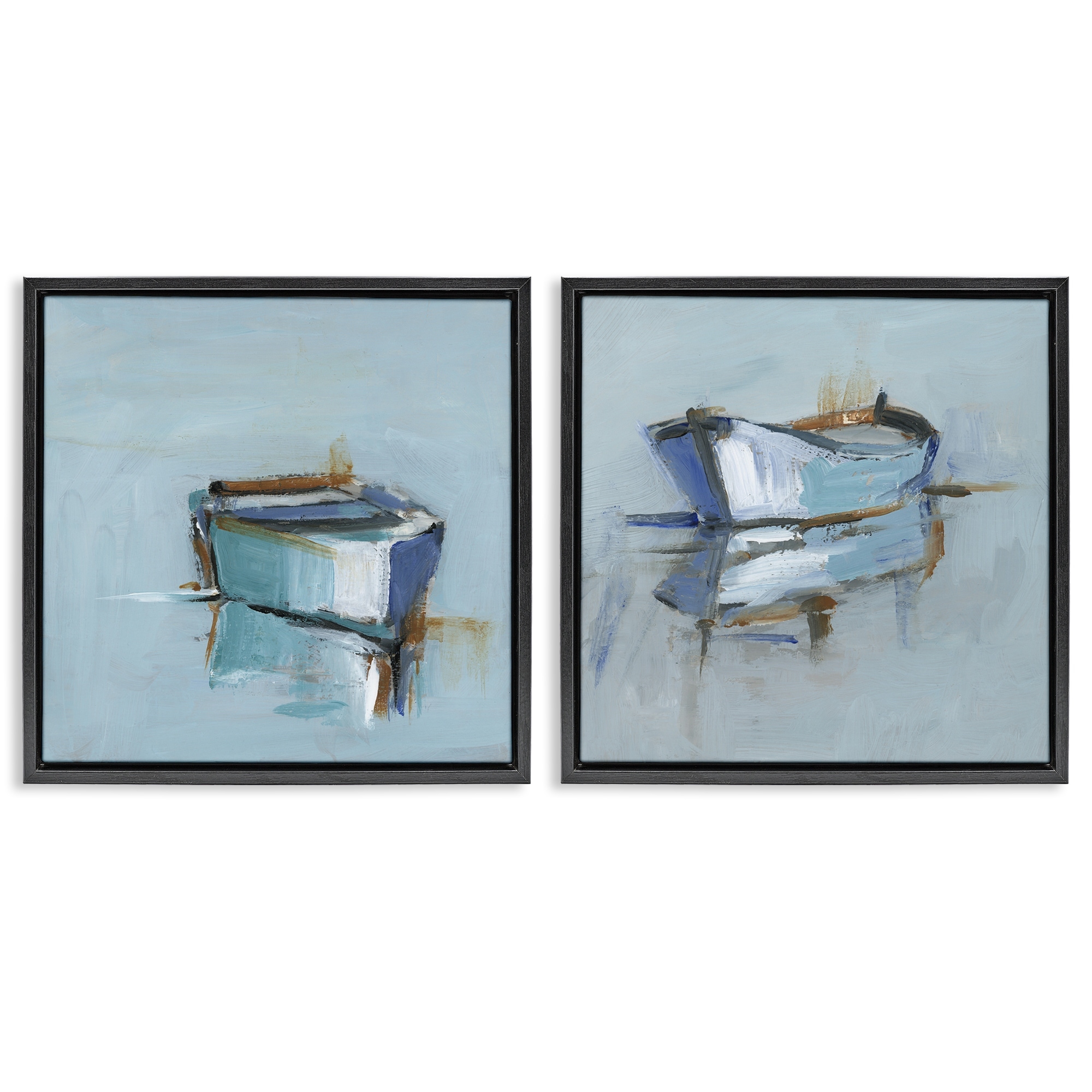 Stupell Calm Boat Reflection Framed Floater Canvas Wall Art Design By Ethan Harper (Set of 2)