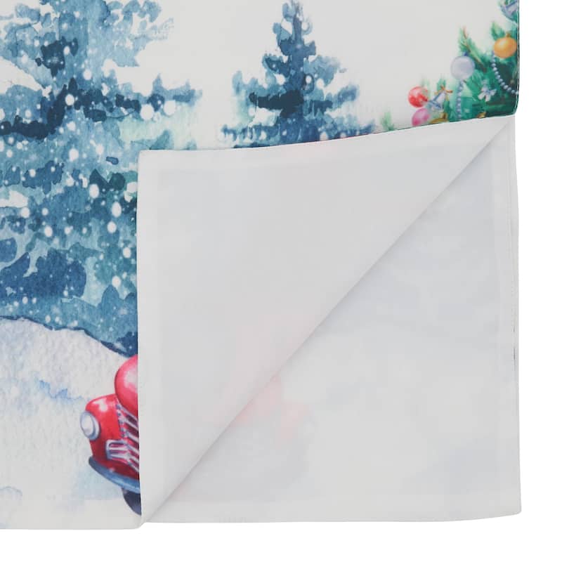 Table Runner With Christmas Truck Design