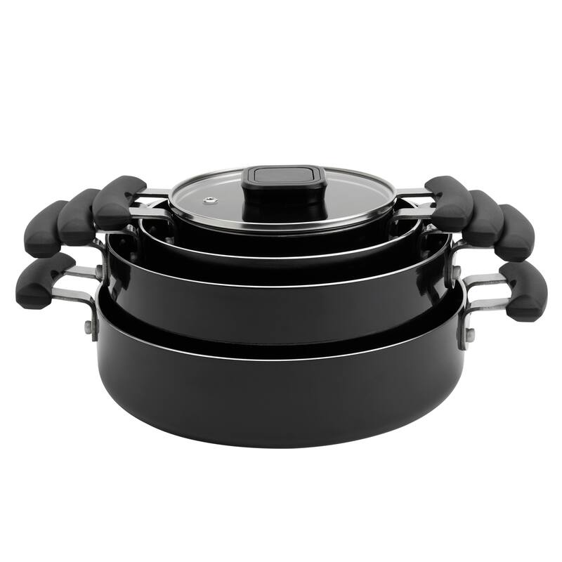 Denmark Tools for Cooks 7PC Nonstick Aluminum Cookware Set, Black