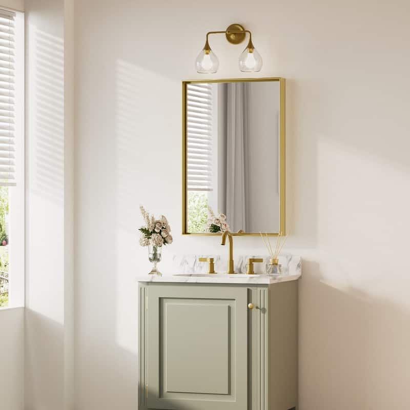 Keonjinn Aluminum Framed Wall Mount Bathroom Vanity Mirror