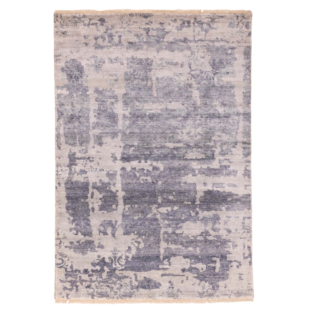 ECARPETGALLERY Hand-knotted Legacy Light Grey Silk Rug - 5'4 x 7'8