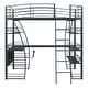 preview thumbnail 9 of 8, Full Size Loft Bed with 4 Layers of Shelves, L-shaped Desk, Espresso