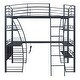 preview thumbnail 14 of 16, Full Size Metal Loft Bed with 4 Shelves and L-Shaped Desk, USB Ports