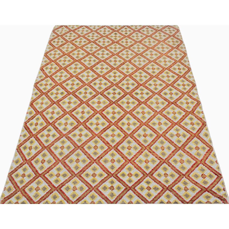 Noori Rug Tillah Lane Silver/Red Rug - 4'2" x 6'1"