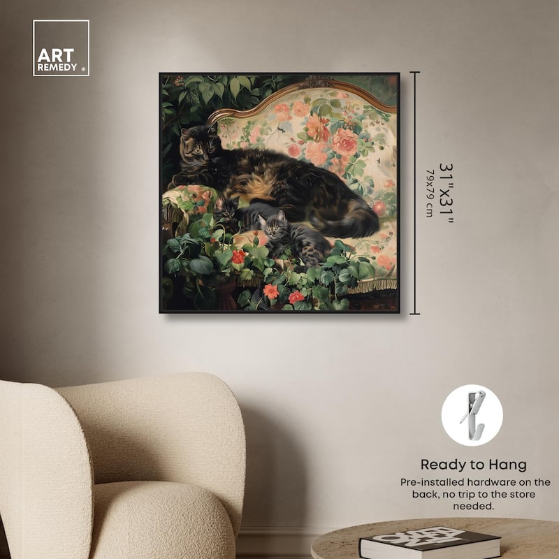 Lounging Cats II Canvas by Art Remedy