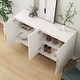 preview thumbnail 13 of 16, Black Modern Buffet Cabinet with Storage, Fluted Sideboard Large Buffet with Adjustable Shelves, Credenza, Accent Cabinet