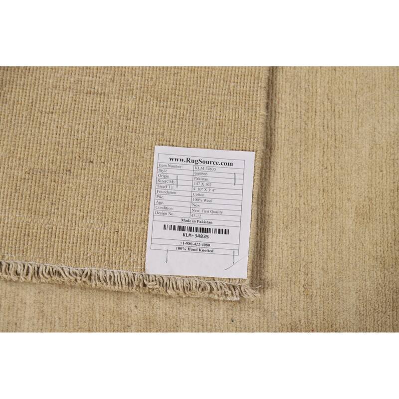 Gabbeh Oriental Foyer Rug Hand-Knotted Contemporary Wool Carpet - 3'4"x 4'10"