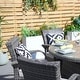 preview thumbnail 11 of 10, 7-piece Modern Outdoor Aluminum Wicker Dining Set with 6 Chairs