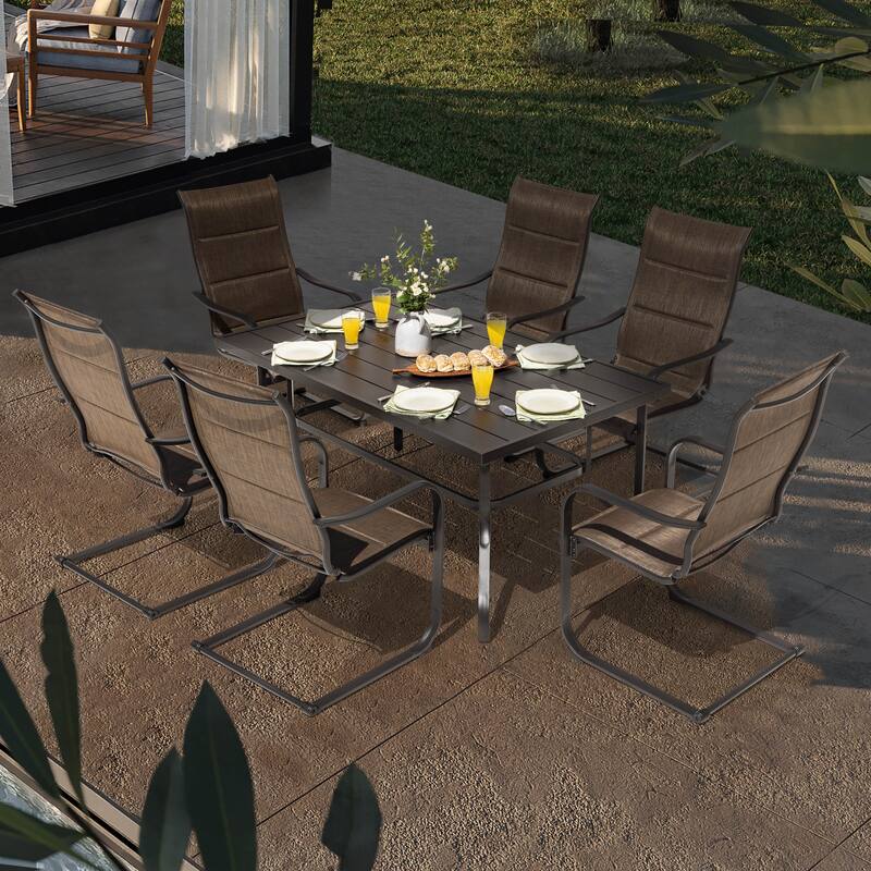 Outdoor Textilene Dining Set with Umbrella Hole