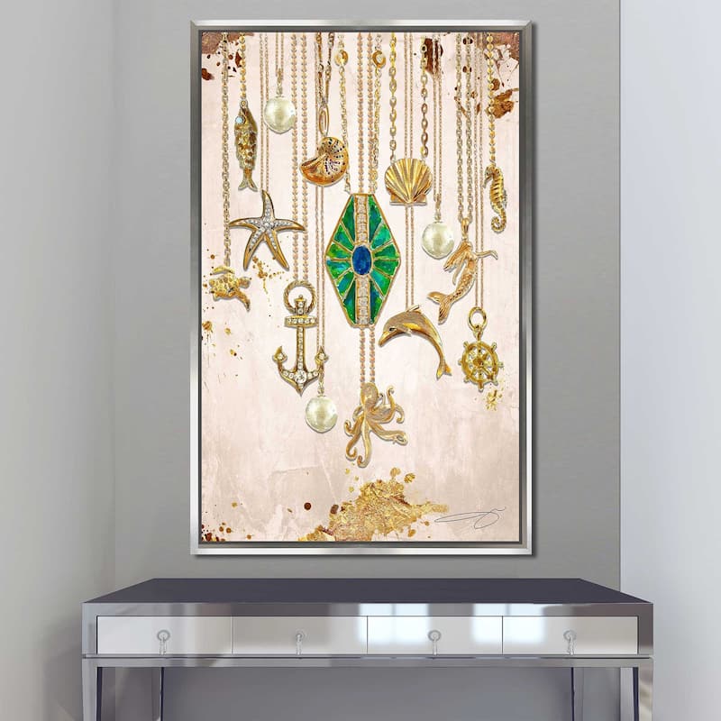 "Under The Sea In Gold" by Jodi Print on Floating Canvas