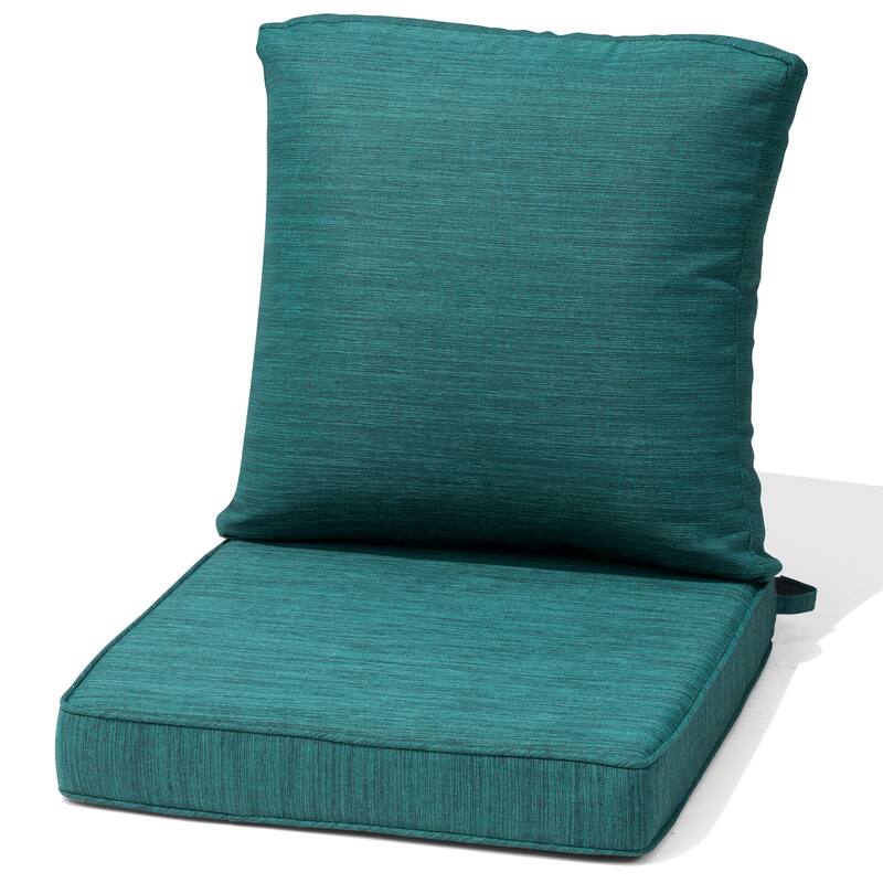 22''D x 21''W x 3.5''T Patio Fabric Outdoor Seat Cushions Set (Seat & Back) - MALACHITE - 1PC