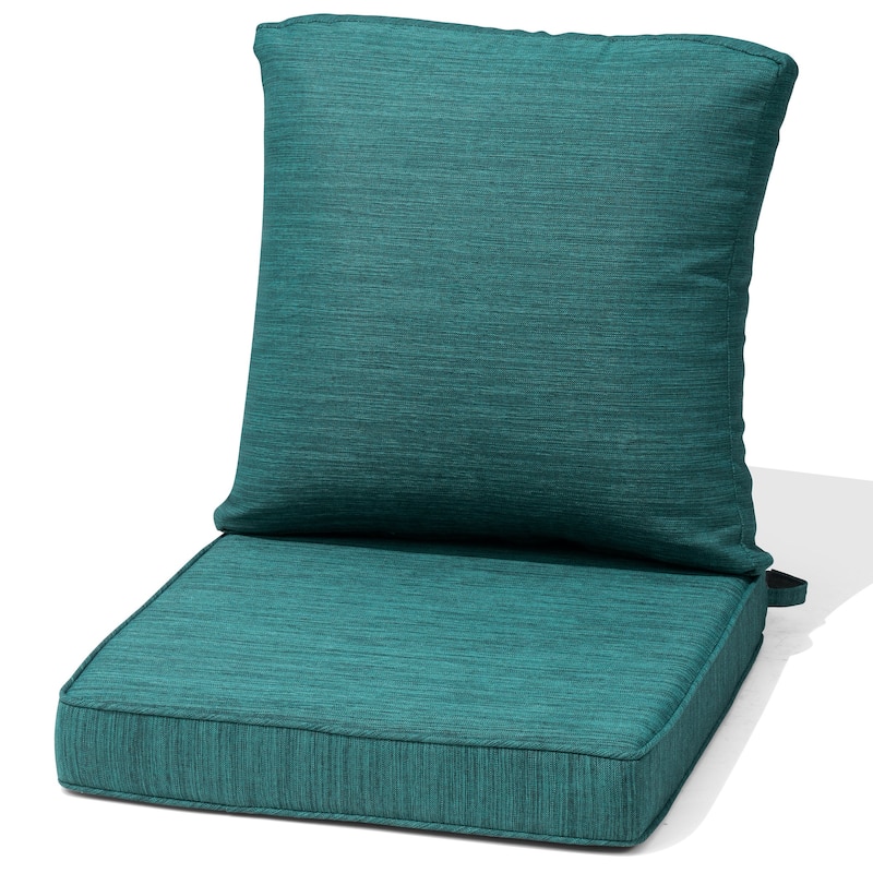 22 x 21 in Patio Premium fabric Outdoor Seat Cushions Set (Seat & Back) - 1PC - MALACHITE