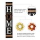 preview thumbnail 9 of 34, Glitzhome 42"H Wooden "HOME" Porch Sign with 3 Changable Floral Wreaths