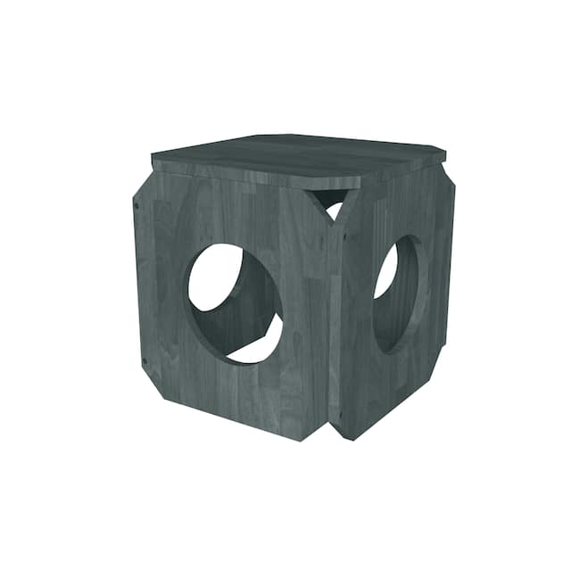 Carson Carrington Shorewood Cat Hut Cube/Stool - Grey