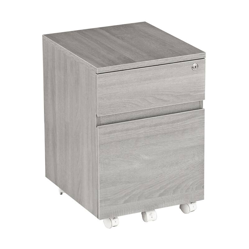 Techni Mobili Rolling Two Drawer Vertical Filing Cabinet with Lock and Storage