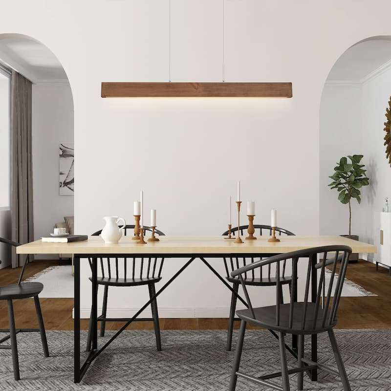 Adjustable Integrated LED Linear Pendant - 41.34 - Brown