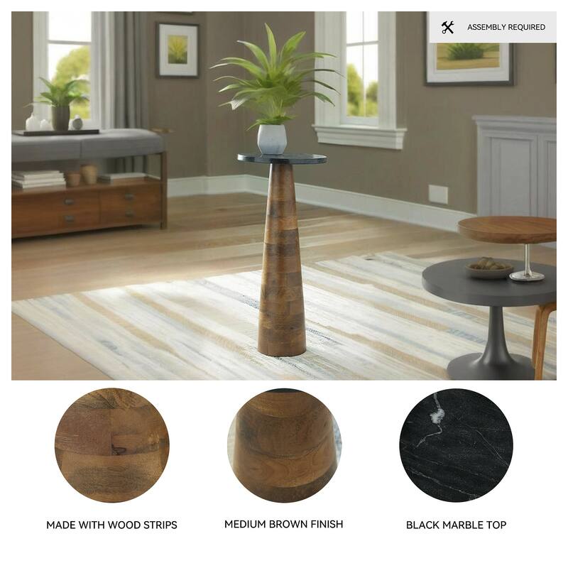 Signature Design by Ashley Quinndon Brown/Black Accent Table - 10.13" W x 10.13" D x 23" H