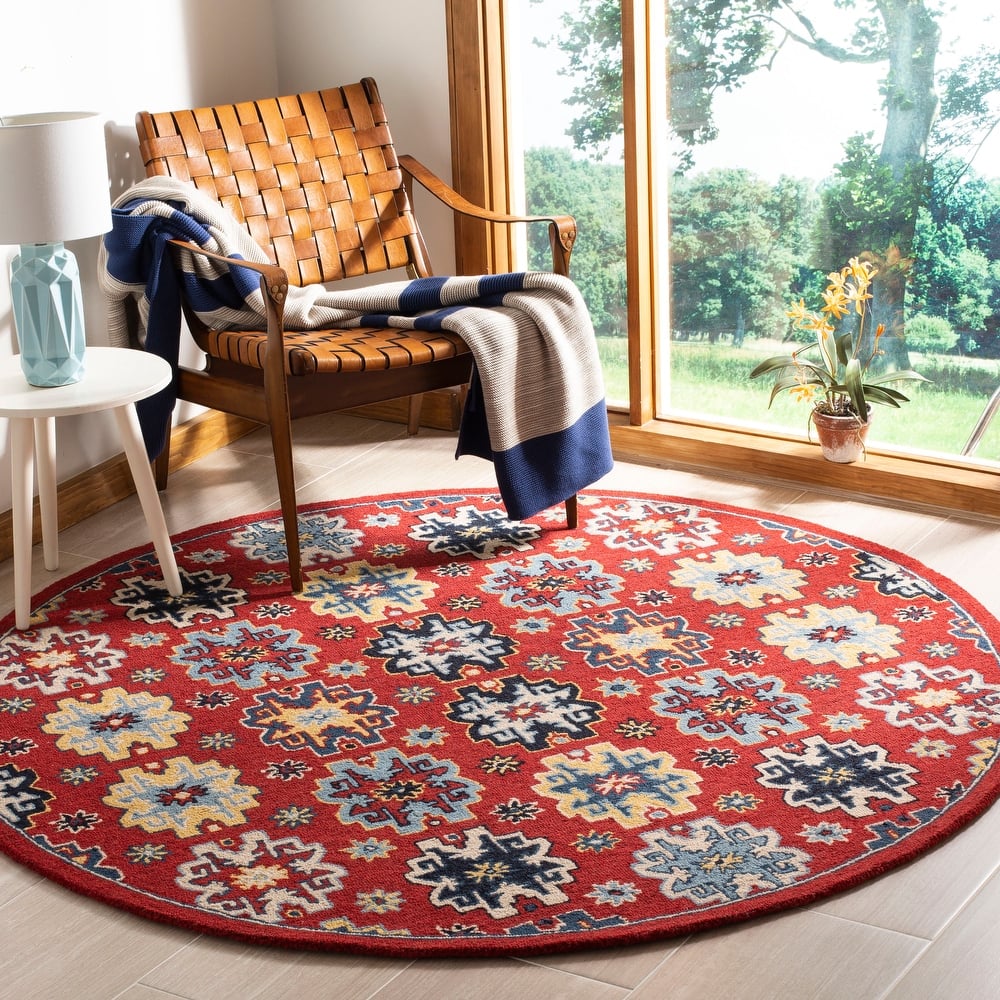 SAFAVIEH Handmade Heritage Floret Damask Traditional Oriental Wool Rug