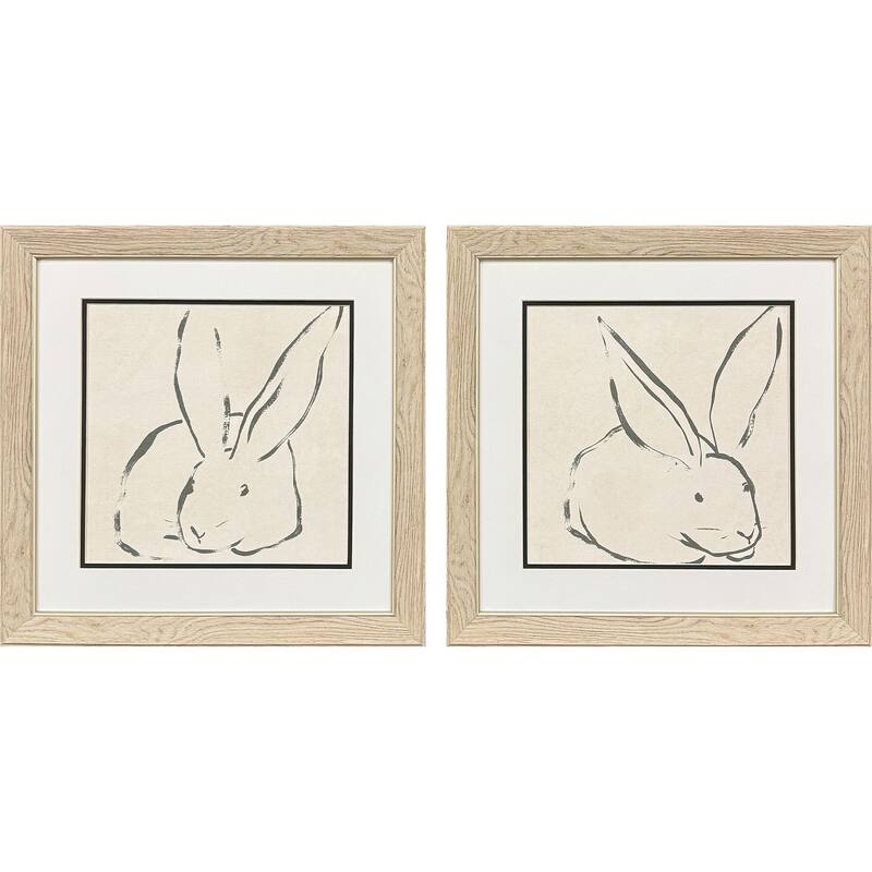 Paragon Linear Rabbit Framed Art - Set of 2