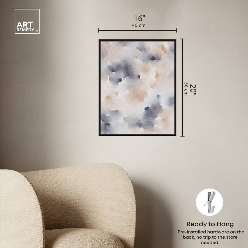 Art Remedy Fluff And Cotton Framed Watercolor Boho Abstracts