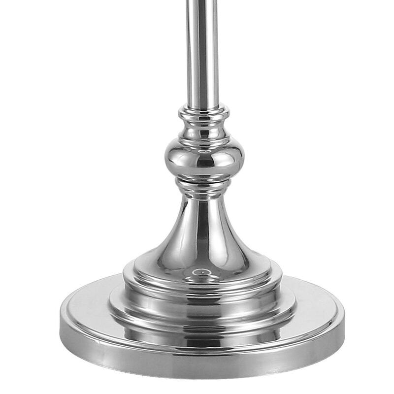 Luce 60" Metal/Glass LED Side Table and Floor Lamp, Chrome by JONATHAN Y - 60" H x 16" W x 16" D