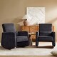 preview thumbnail 3 of 35, Julia 29.5"W Modern Solid Wood Nursery Rocking Chair with Lumbar Pillow Set of 2 by HULALA HOME Charcoal