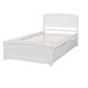 preview thumbnail 4 of 7, Minimalist Twin Platform Bed with Storage Drawers, Pine Wood Frame, White Finish