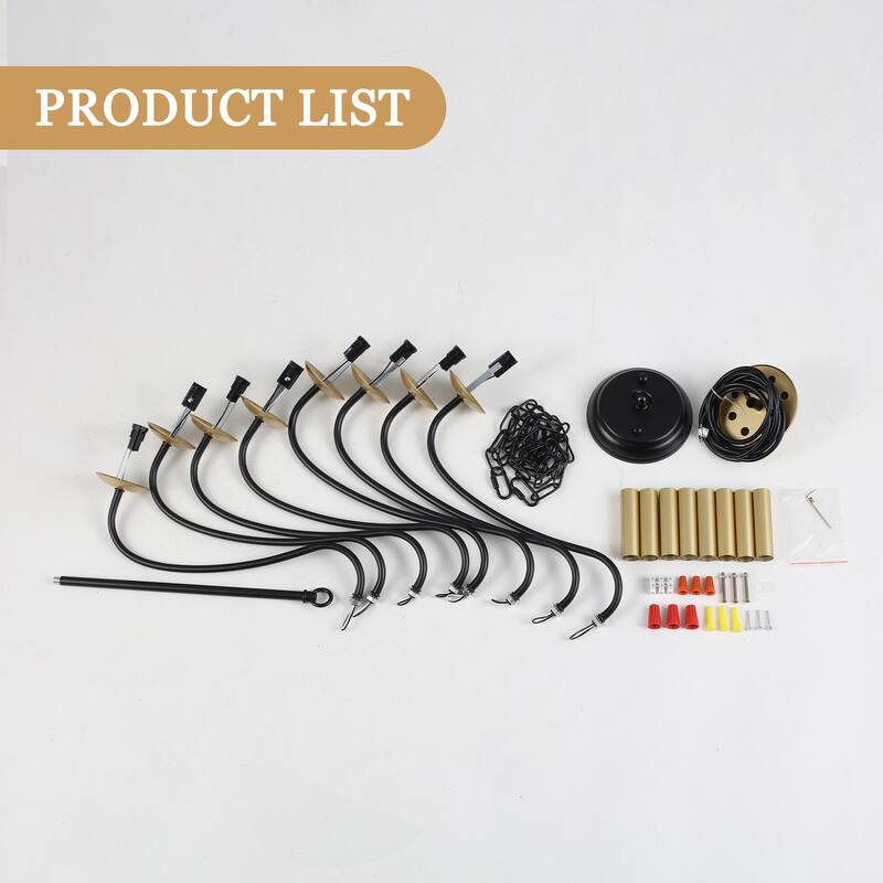 8-Light Farmhouse Candle Chandelier for Bedroom, Kitchen, Living Room and Foyer