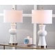 preview thumbnail 2 of 25, SAFAVIEH Lighting 30 inch Navy Lola Column Lamp (Set of 2) 15" W x 15" D x 31"H (Set of 2) - White -USB