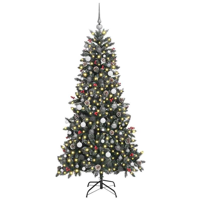 vidaXL Artificial Christmas Tree with 300 LEDs Green 99 x 99 x 180 cm - 99 x 99 x 180