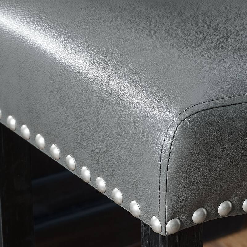 Steve Silver Ariana Gray Faux Leather Counter Stool - Set of 2
