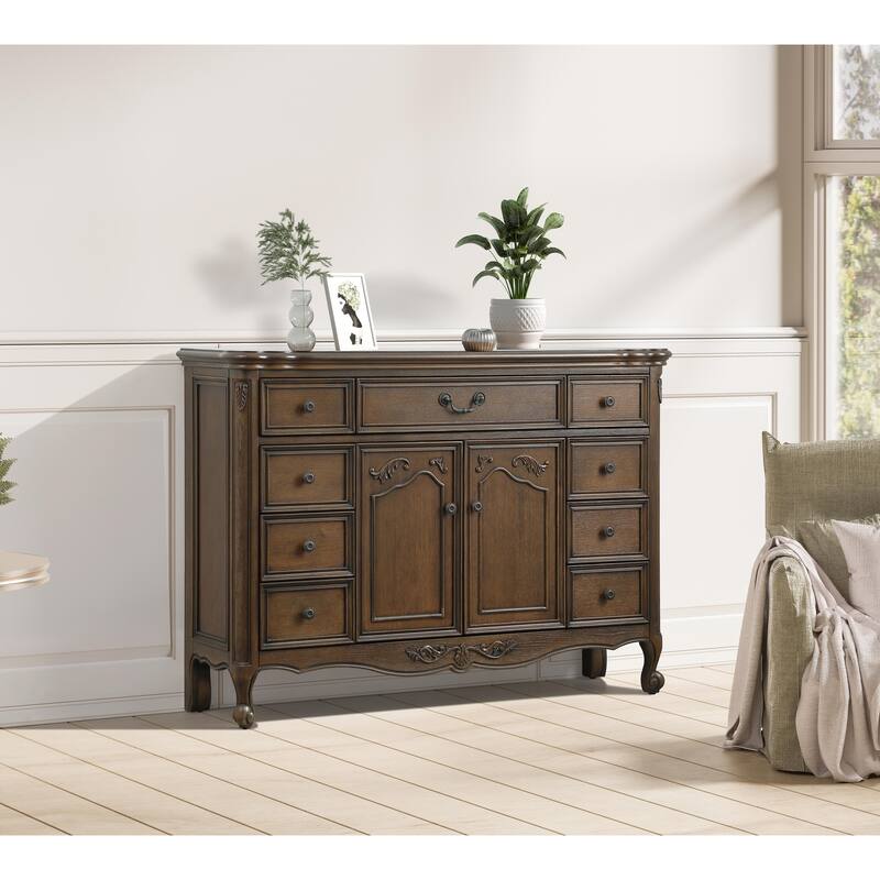 Cosmo 9-Drawer Accent Chest - Dark Oak