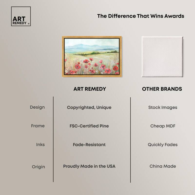 The Poppy Field Canvas by Art Remedy