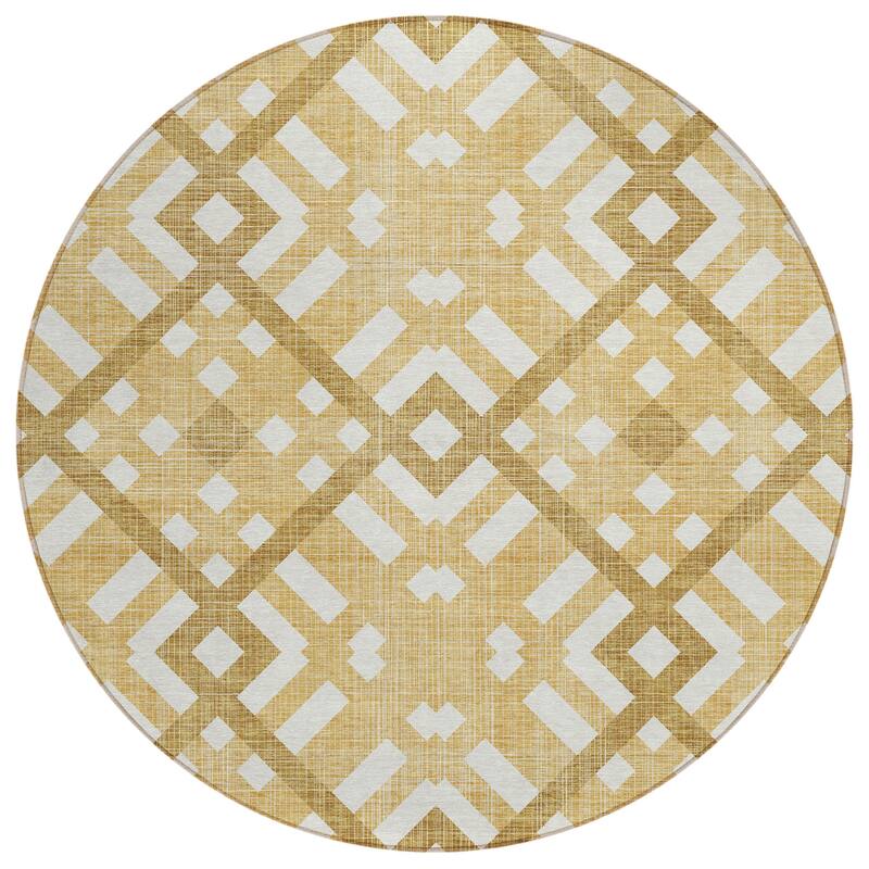 Machine Washable Indoor/ Outdoor Chantille Modern Trellis Rug
