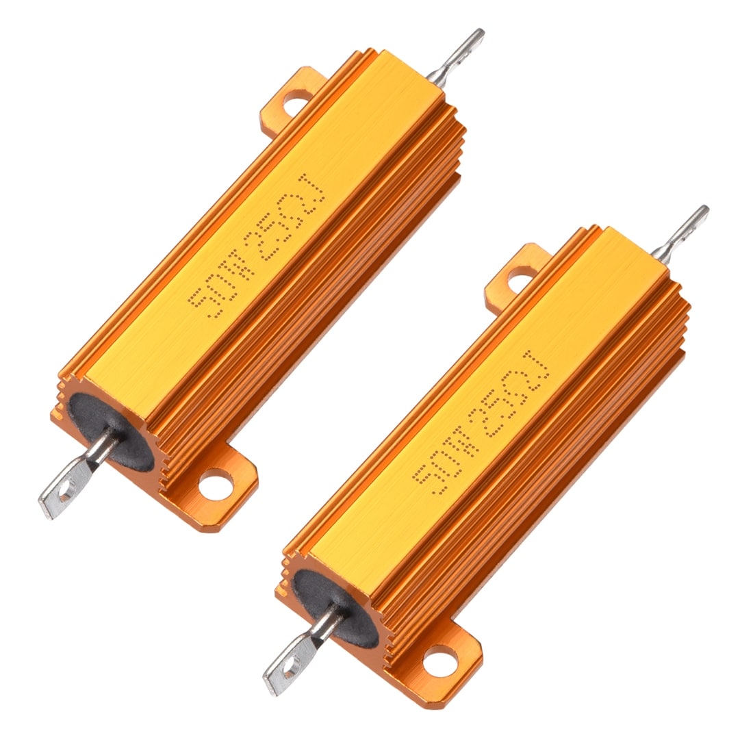50W 6 Ohm Aluminium Housing Chassis Mount Wirewound Power Resistor Glod ...