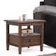 WYNDENHALL Norfolk Solid Wood Rectangle Transitional End Side Table - 20 inch Wide - Distressed Charcoal Brown