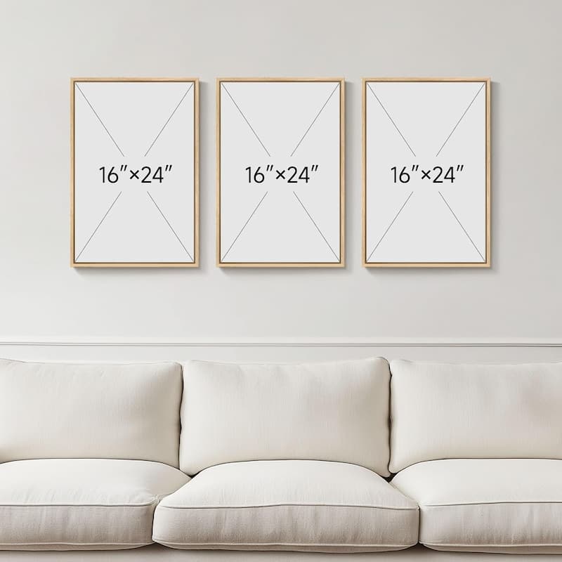 3 Piece Minimalist Beige and Green Bohemian Artwork