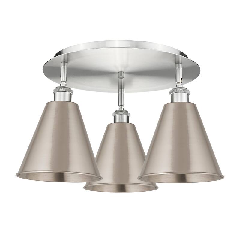 Innovations Lighting Ballston Cone - 3 Light 20" Flush Mount