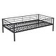 preview thumbnail 13 of 16, Black Twin over Twin Metal Bunk Bed with Trundle & Guardrail