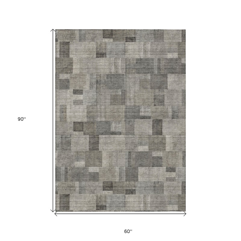 HomeRoots Geometric Transitional Rectangle Outdoor Rug