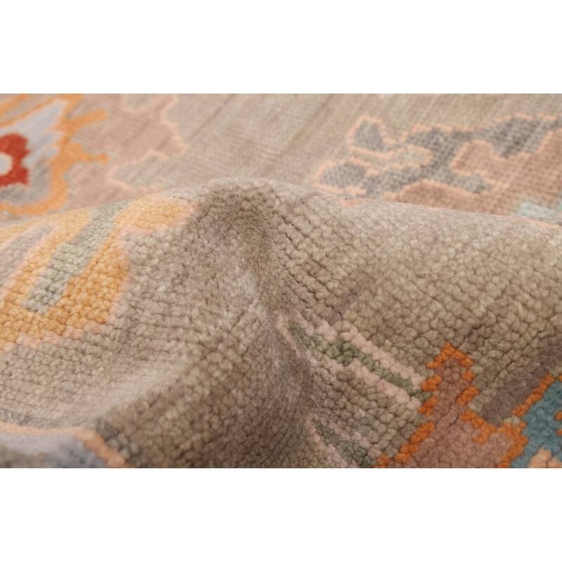 ECARPETGALLERY Hand-knotted Modern Oushak Sage Wool Rug - 9'1 x 12'0