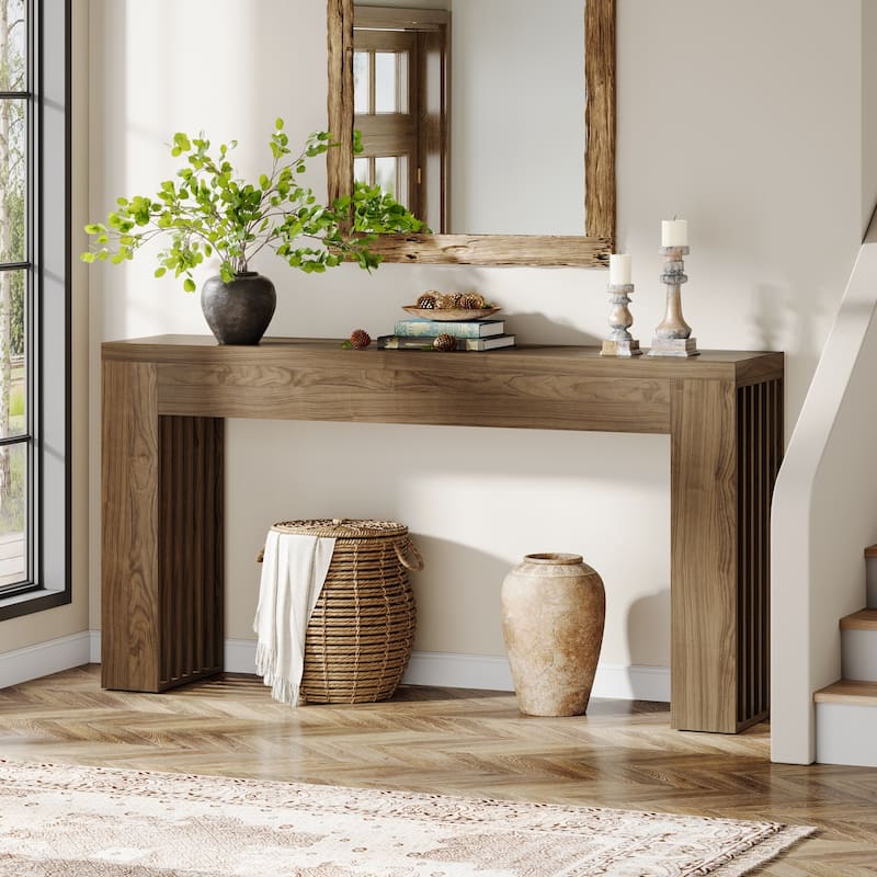 59-Inch Console Table for Living Room, Farmhouse Entryway Table