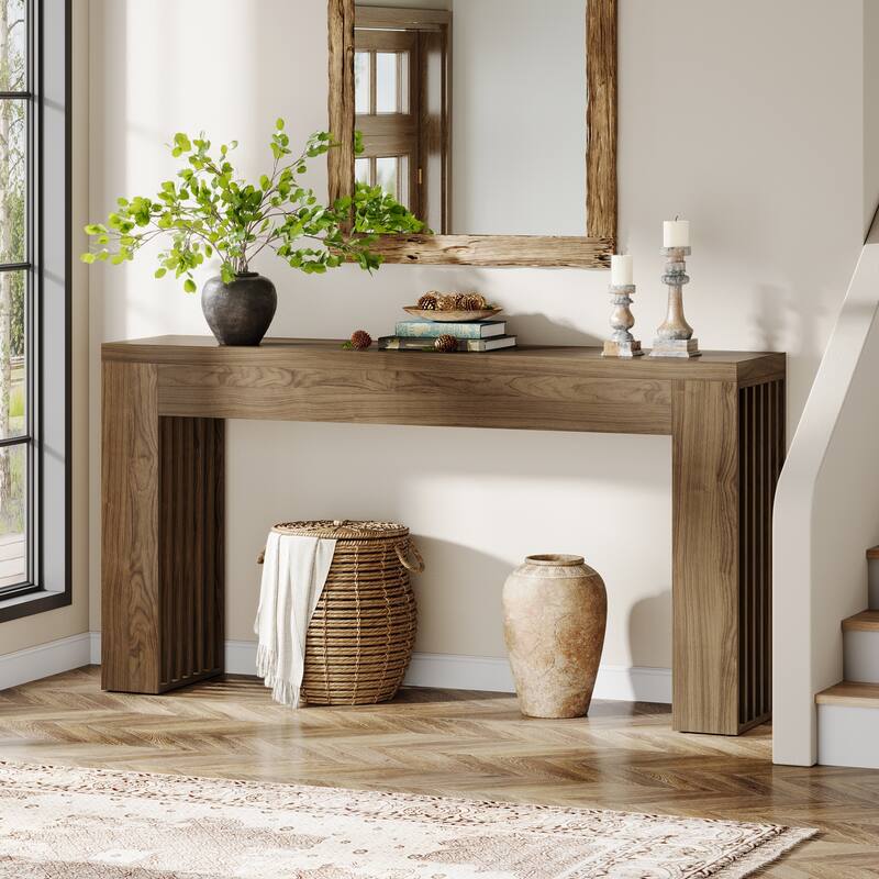 Wooden Console Sofa Table, Behind-the-Couch Accent Entryway Table for Entrance Hallway Living Room