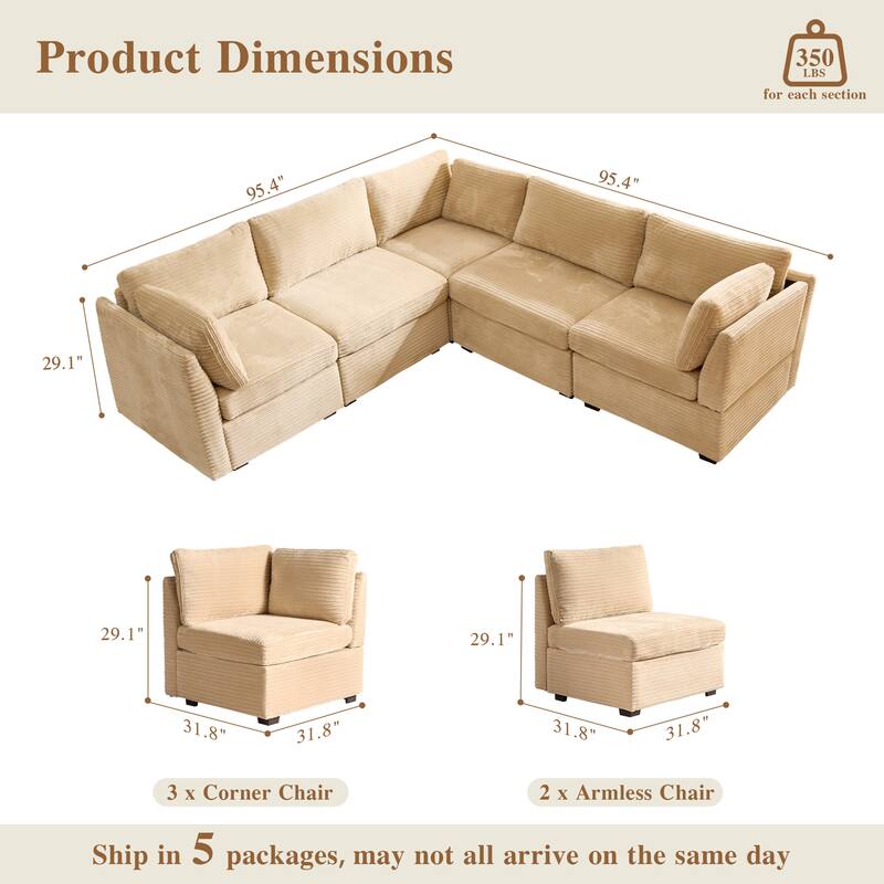 OVIOS Lazy Living L-Shaped Sofa