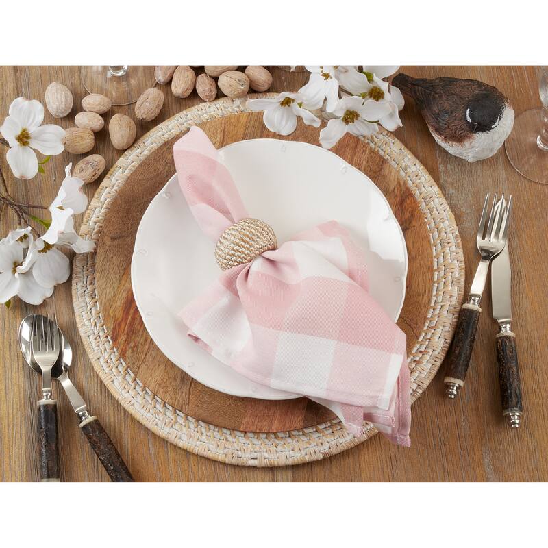 Buffalo Plaid Check Pattern Design Cotton Napkins (Set of 4)