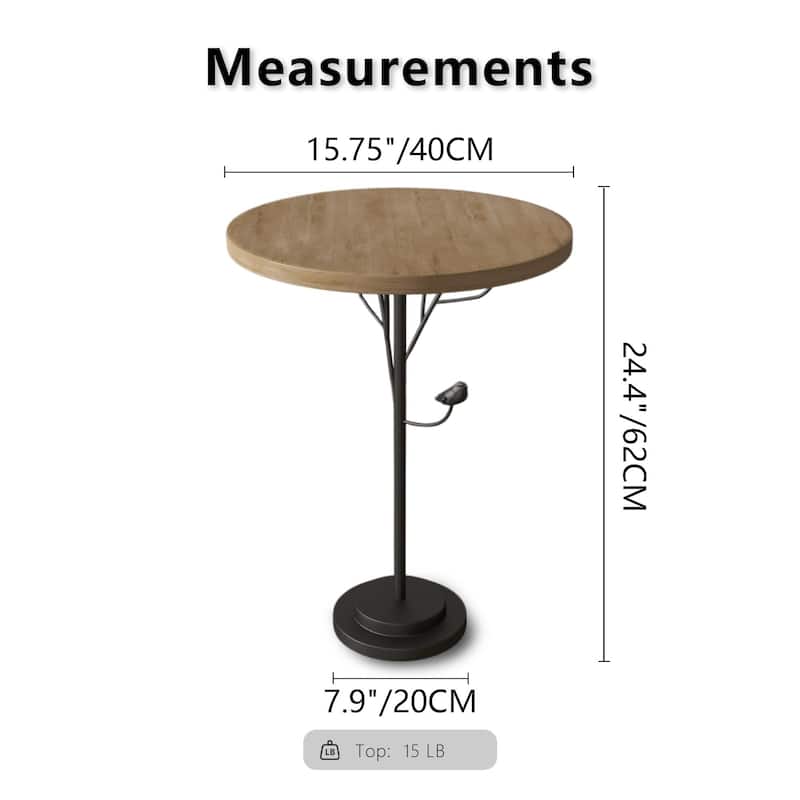 Round Side Table, Small Drink Table for Small Spaces, Modern Accent End Table Coffee Table