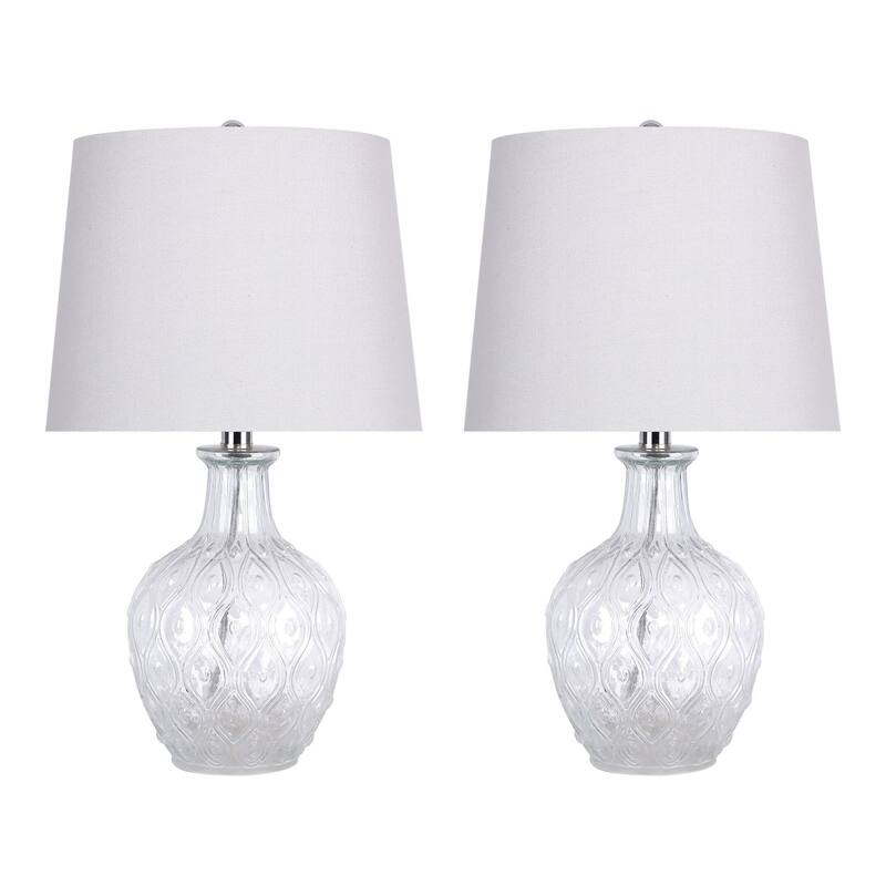 Silver Orchid Gaby 20" Round Glass Table Lamp (Set of 2)