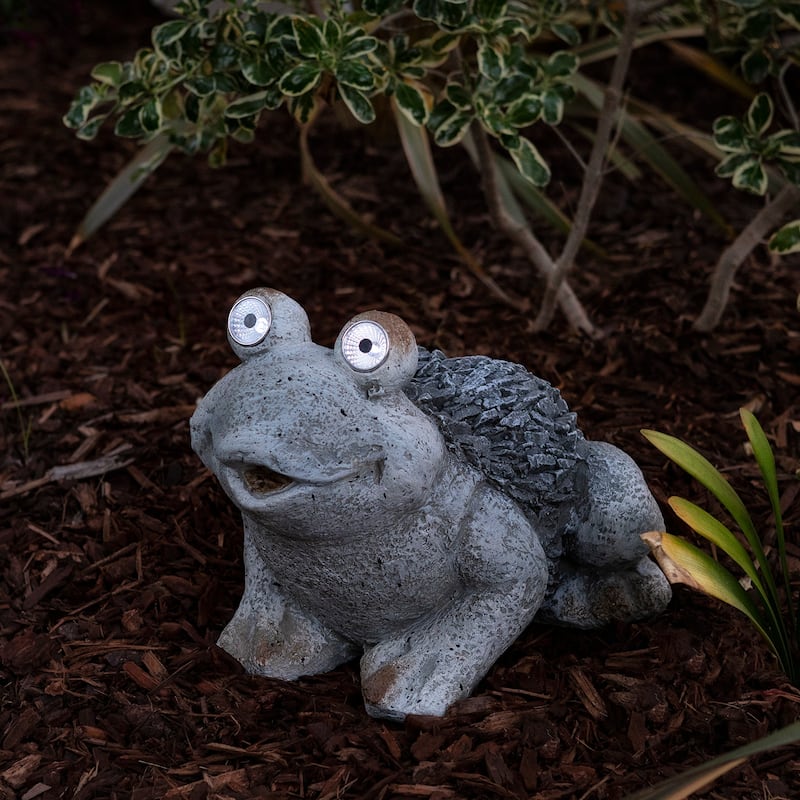 12-inch Solar Frog Statue